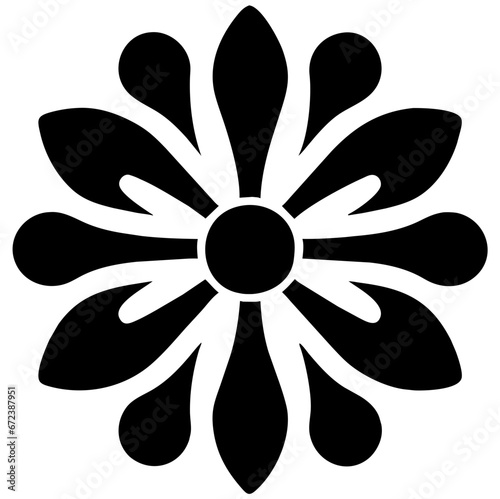 black and white flower