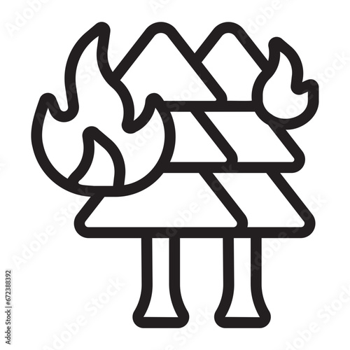 forest fire line icon