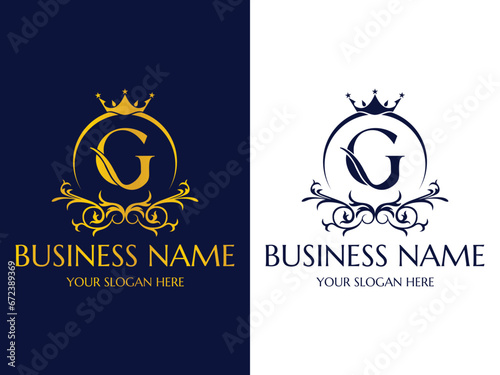 Letter G Luxury Logo, Creative Crown Logo Icon Vector Design