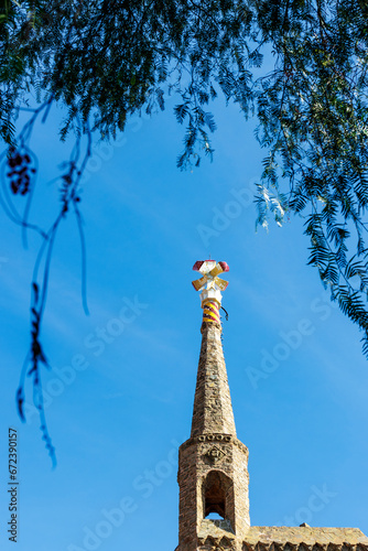 Pinnacle of Torre Bellesguard casa - by Antoni Gaudi, in Barcelona, Catalonia, Spain, Europe photo