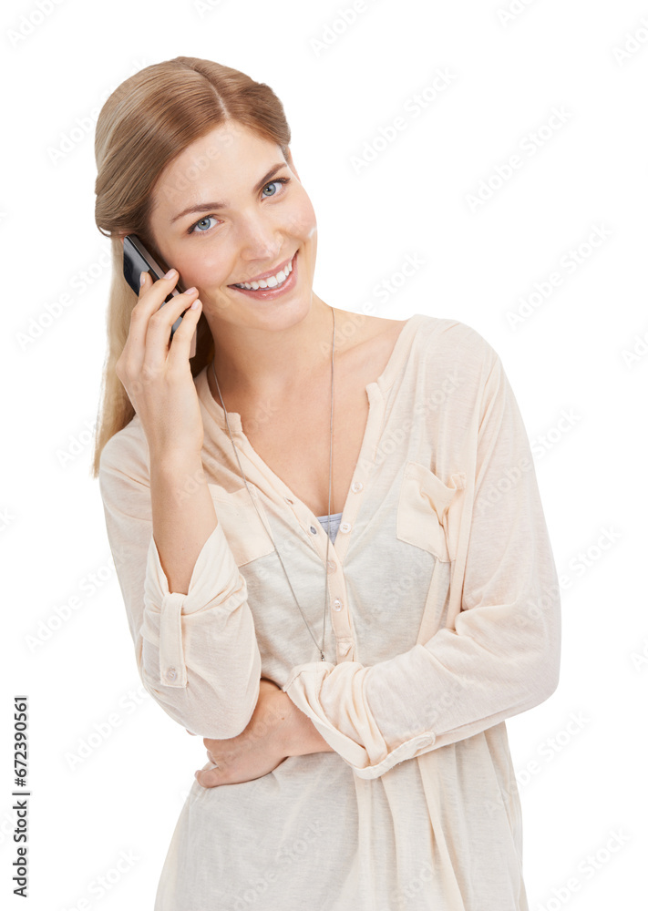 Phone call, happy and portrait of woman for conversation on png and transparent background. Communication, networking and isolated person on cellphone for chatting, contact and online connection Phone call, happy and portrait of woman for conversation on png and transparent background. Communication, networking and isolated person on cellphone for chatting, contact and online connection