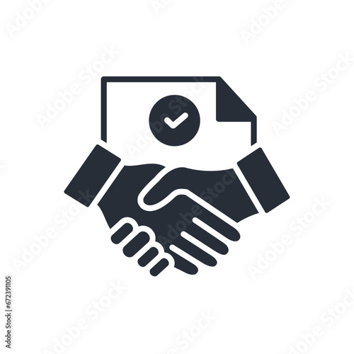 agreement icon. vector.Editable stroke.linear style sign for use web design,logo.Symbol illustration.