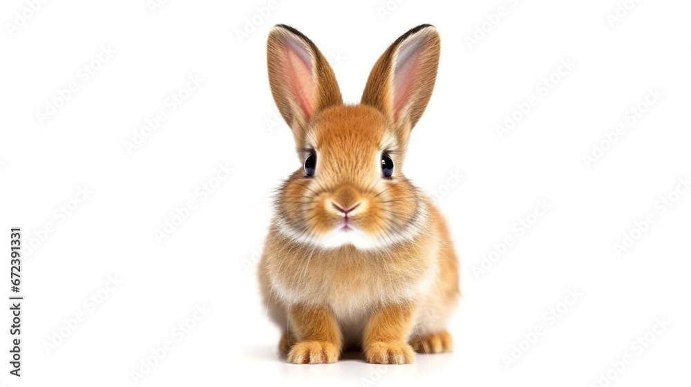 cute rabbit with light brown fur on a white background cute rabbit with light brown fur on a white background