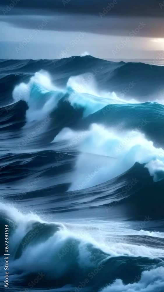 Stormy sea huge waves generative ai Stormy sea huge waves generative ai