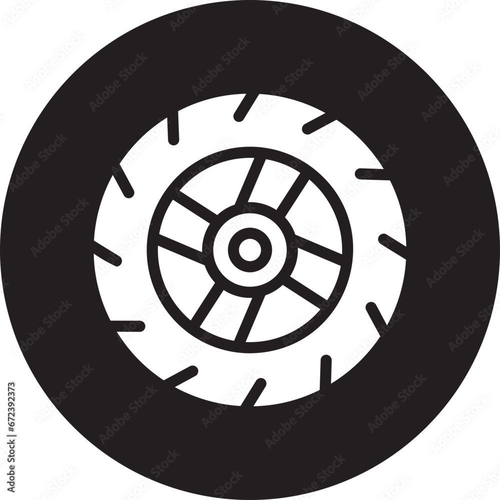 Obraz premium tyre glyph icon