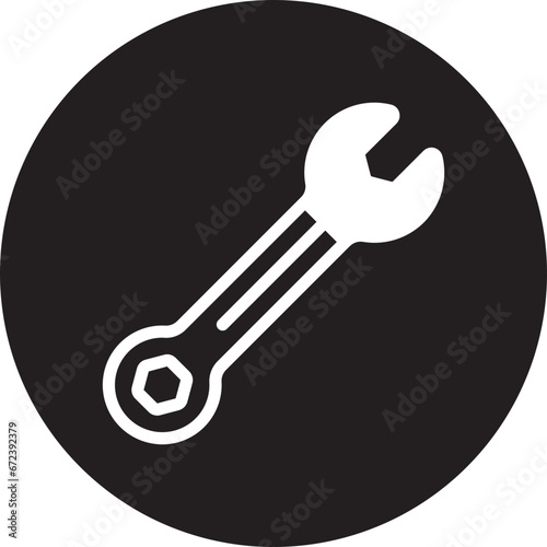 Fototapeta Naklejka Na Ścianę i Meble -  wrench tool glyph icon