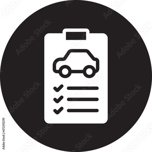 car inspection glyph icon
