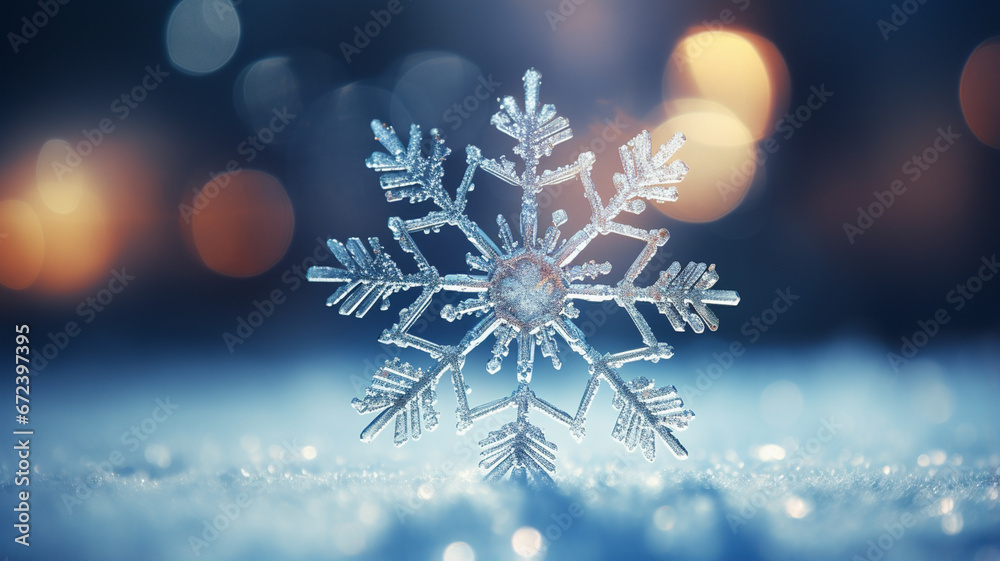 christmas snowflake with blurred background christmas snowflake with blurred background