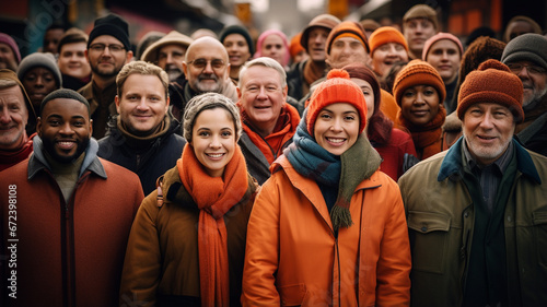 group of people in winter clothes