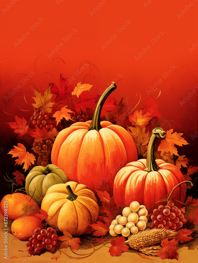 Greeting card design with some copy space, for Halloween/Thanksgiving. Greeting card design with some copy space, for Halloween/Thanksgiving.