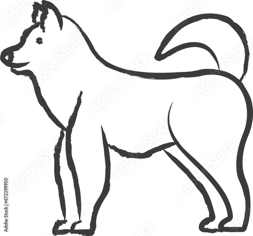 Malamute dog hand drawn vector illustration