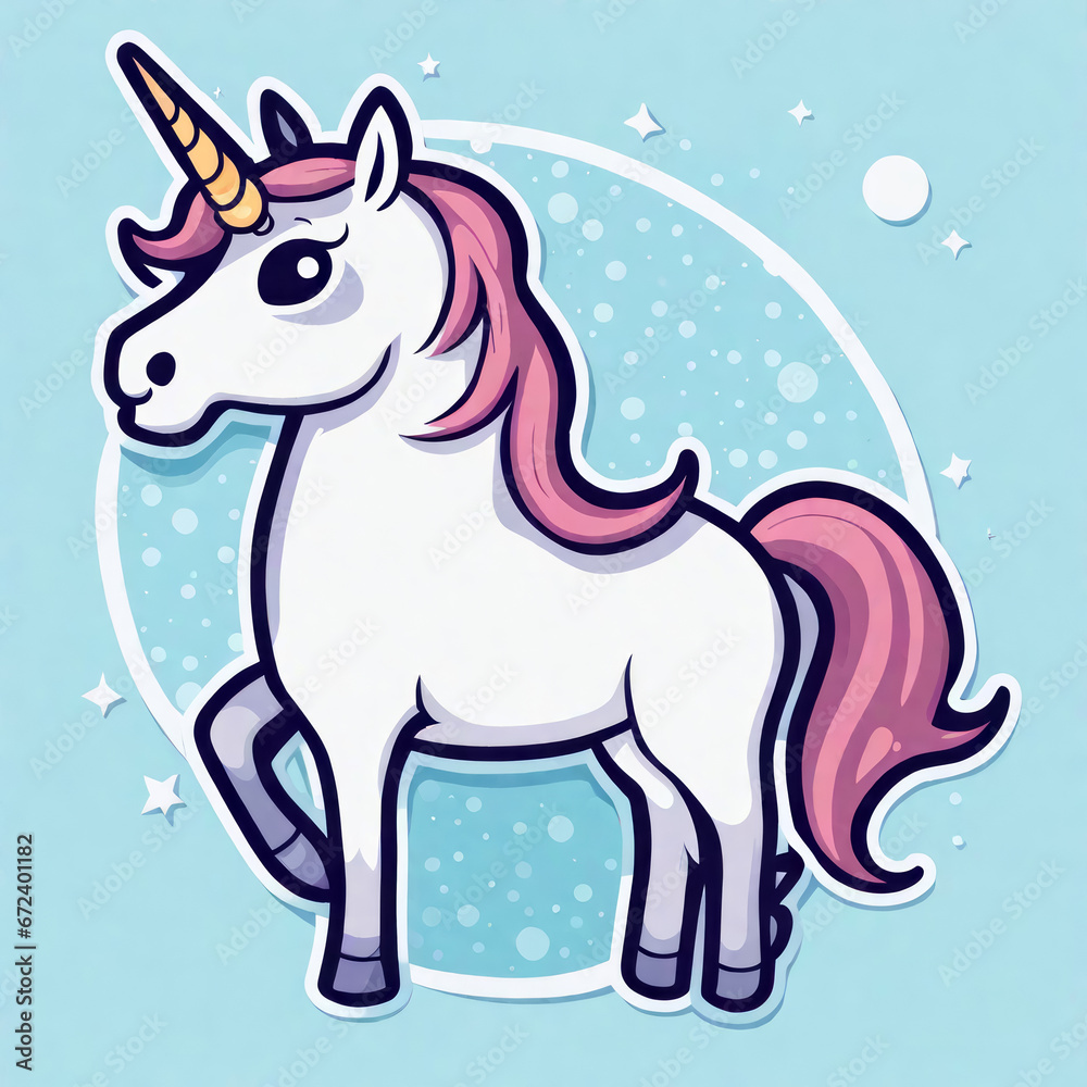 funny sticker einhorn, generated image