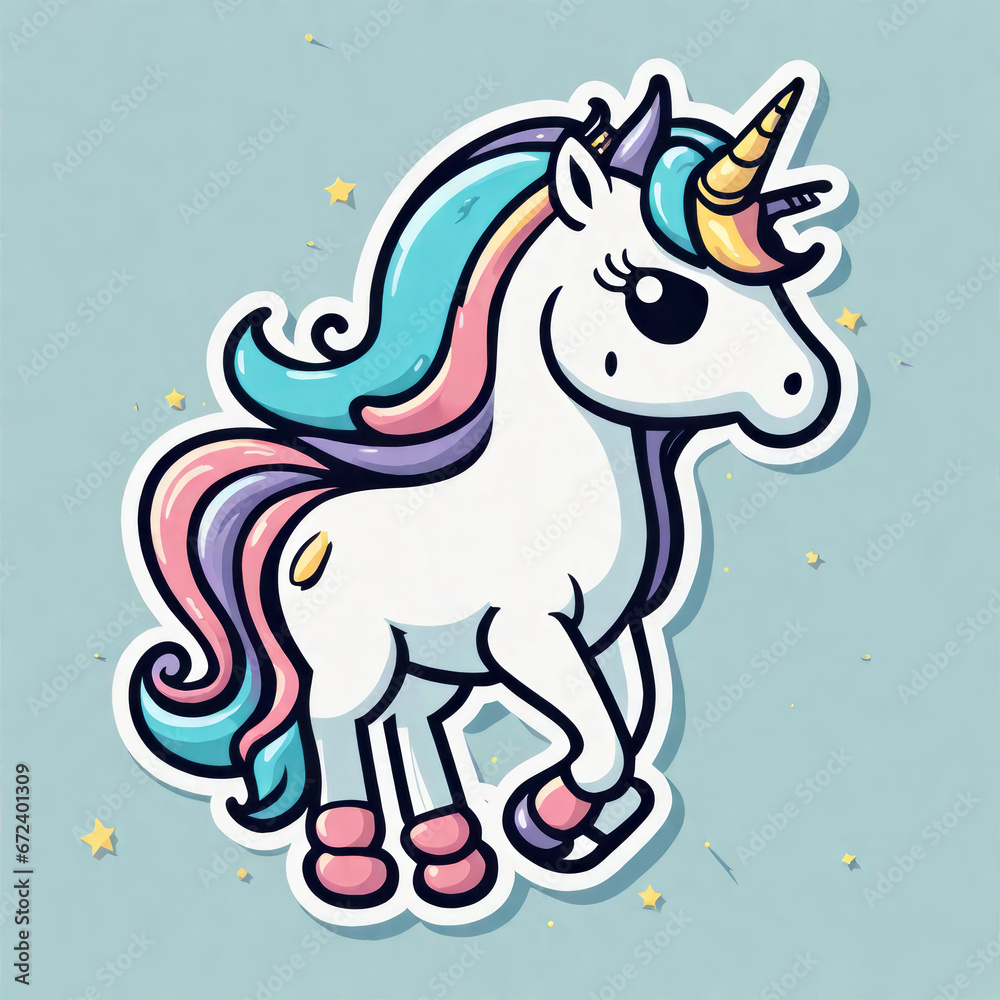 funny sticker einhorn, generated image
