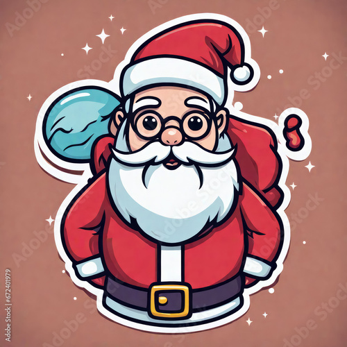 funny sticker weihnachtsmann, generated image