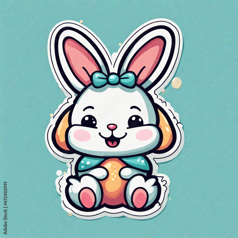 Obraz premium funny sticker Osterhase, generated image,