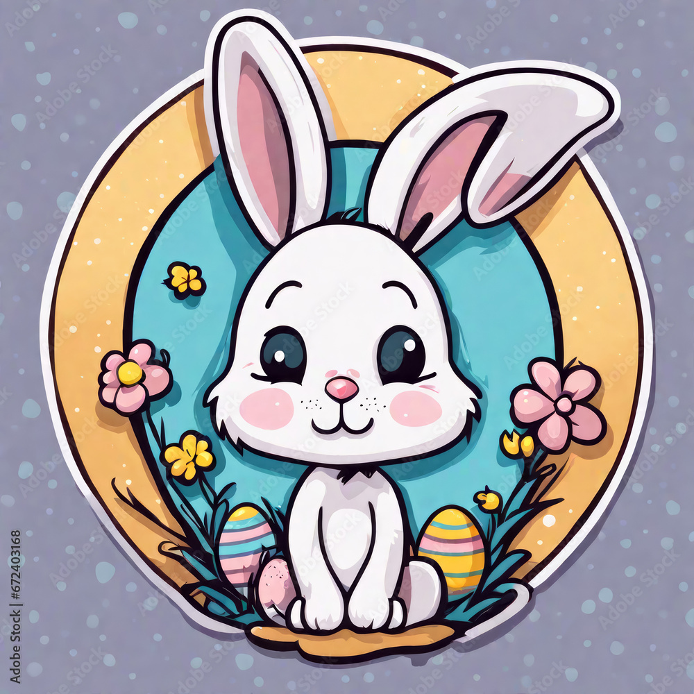 funny sticker Osterhase, generated image, funny sticker Osterhase, generated image,