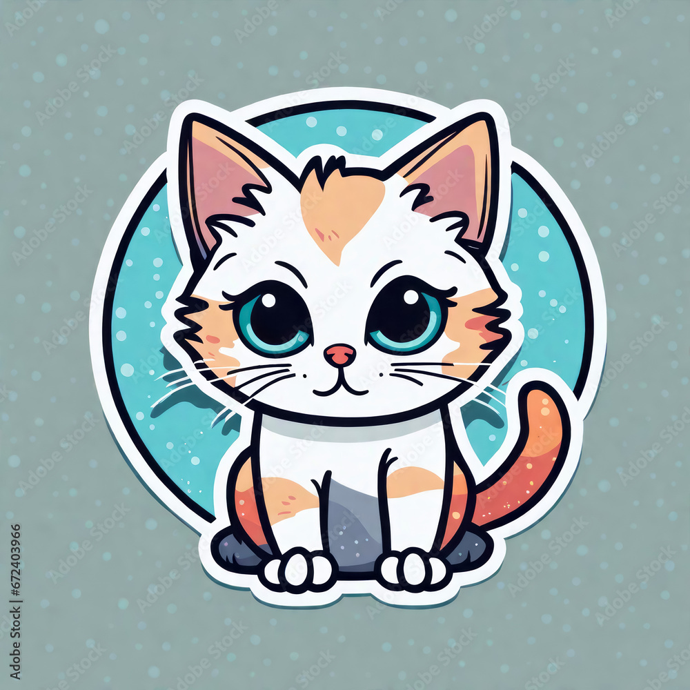 Obraz premium funny sticker Kätzchen, generated image