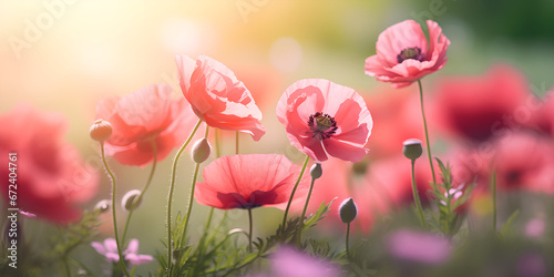 Pink Floral Background, Beautiful Pink Blossom Generatve Ai  © Hafiz