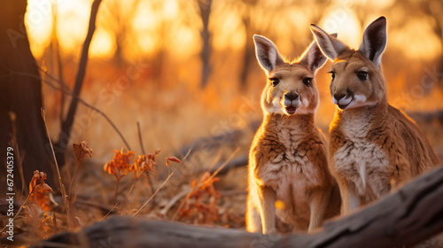 Kangaroo Pair  A pair of kangaroos enjoying each other s company in the wild