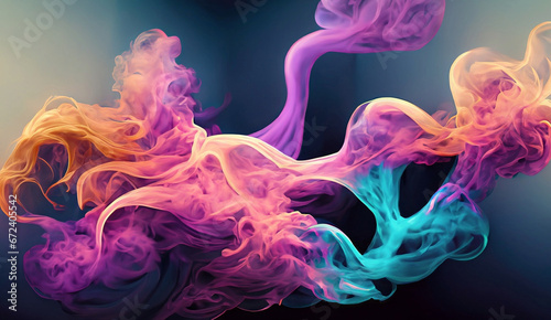 digital illustration of a smoke colorful background by Generative AI 