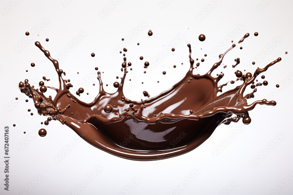 Chocolate splash isolated on white background. 3d rendering Chocolate splash isolated on white background. 3d rendering