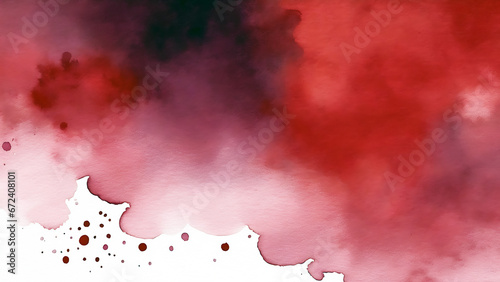Abstract Red Watercolor Paint Background