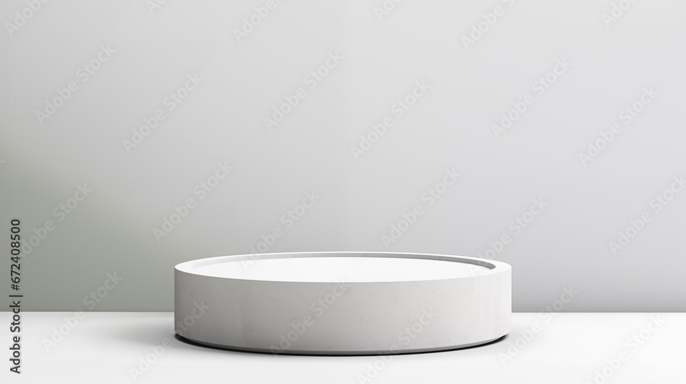 abstract minimalist white 3D room with realistic white podium for product demonstration, empty showcase for presentation, realistic white cylinder, pedestal, stage abstract minimalist white 3D room with realistic white podium for product demonstration, empty showcase for presentation, realistic white cylinder, pedestal, stage