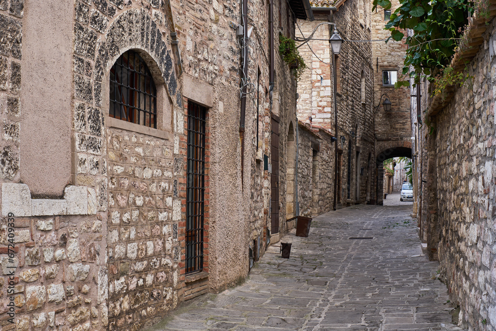 The medieval town of Gubbio in Umbria, Italy