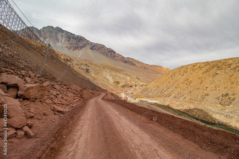 road in the desert Cajón del Maipo e Embalse El Yeso, Chile , Santiago, Chile