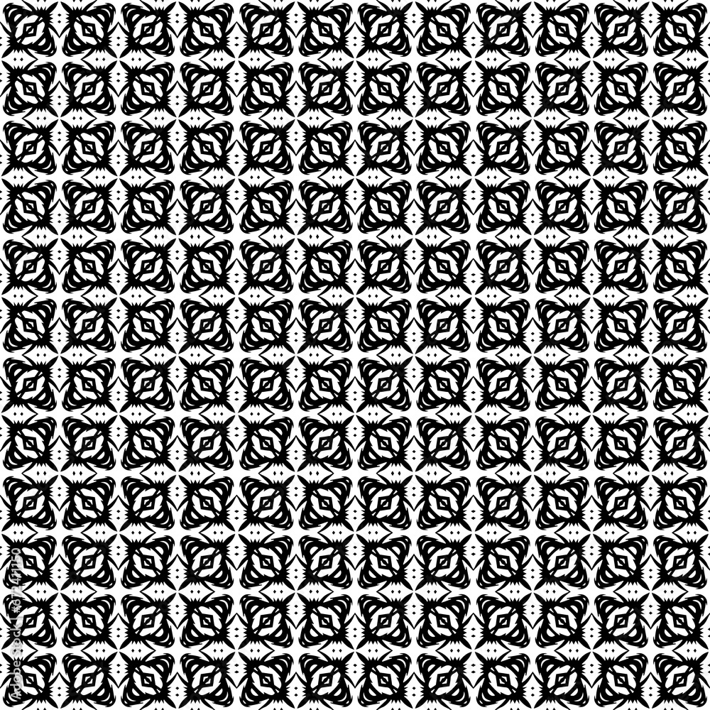 Black seamless abstract pattern. Overlay for background and backdrop. Ornamental design. PNG graphic illustration with transparent background.