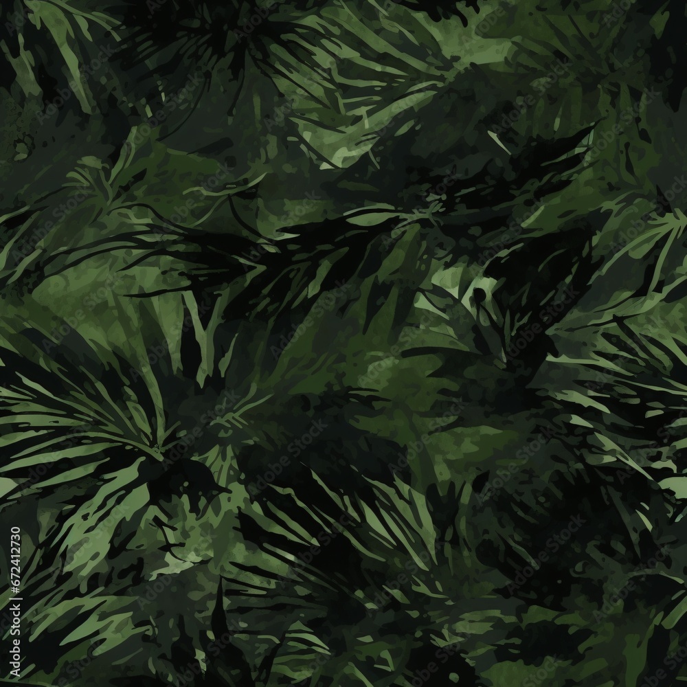 custom made wallpaper toronto digitalTropical foliage camouflage. Seamless pattern. Dark green leaf design for backdrop, nature decor, or graphic illustrations
