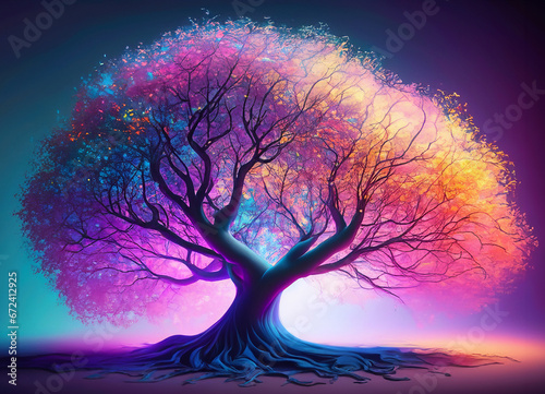 A Colorful Tree with a Large Trunk