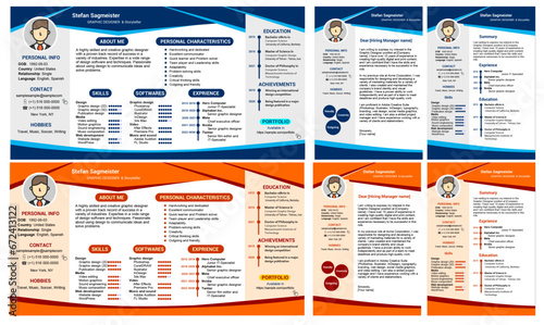 Professional Creative Resume / CV and Cover Letter template in two colors