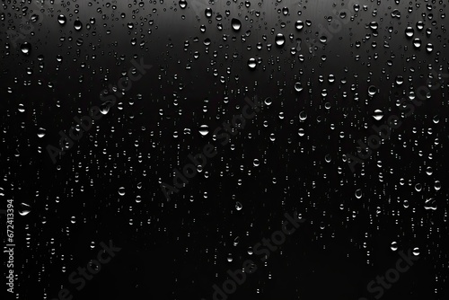 Rain  Water drops on the matte black glass backdrop