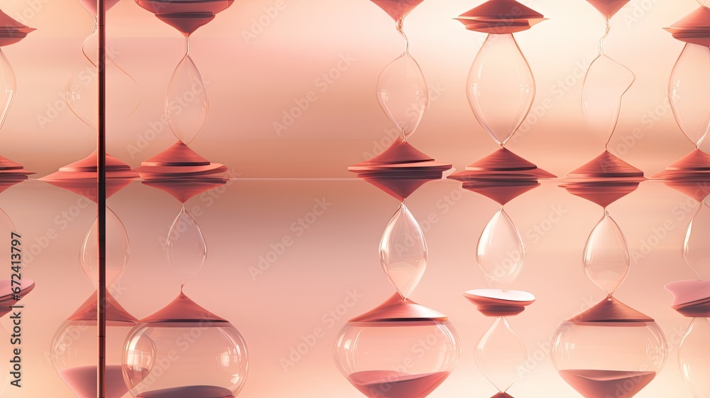 a group of wine glasses sitting on top of a table next to a wall of wine glasses on top of a table. generative ai a group of wine glasses sitting on top of a table next to a wall of wine glasses on top of a table. generative ai