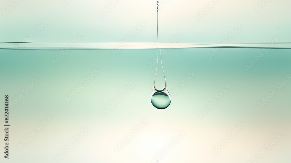 a drop of water hanging from the side of a body of water with a drop of water hanging from the side of the water. generative ai a drop of water hanging from the side of a body of water with a drop of water hanging from the side of the water. generative ai