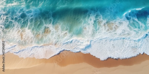 Beach with waves, drone photo