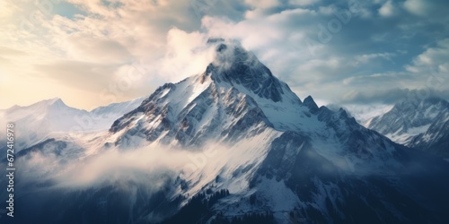 Photography of mountain, AI generated 