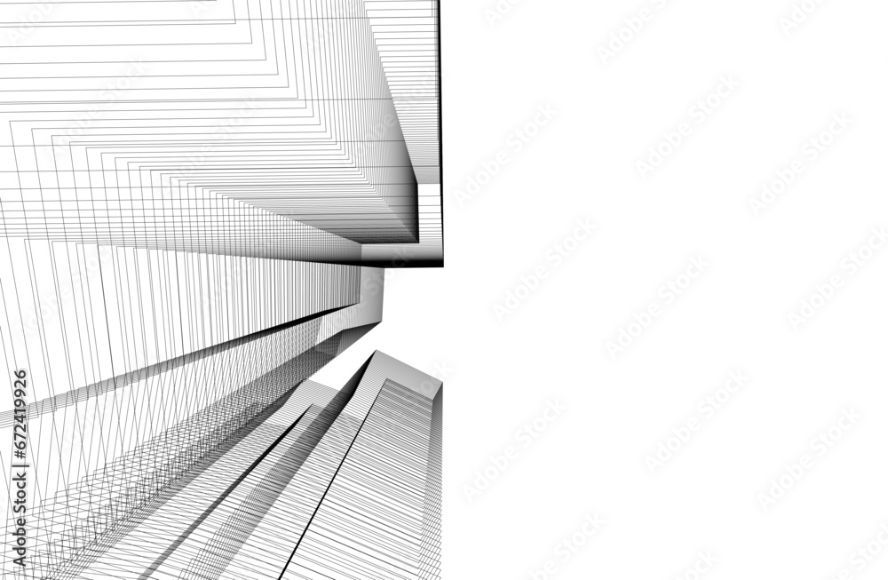 Obraz premium Architectural drawing vector 3d illustration