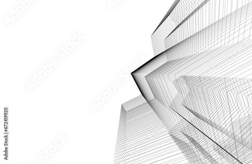 Architecture background vector 3d illustration