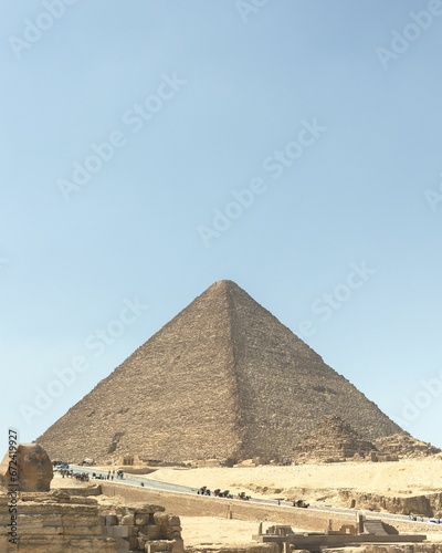 Beautiful shot of the historic Pyramids in the Giza Plateau in Egypt