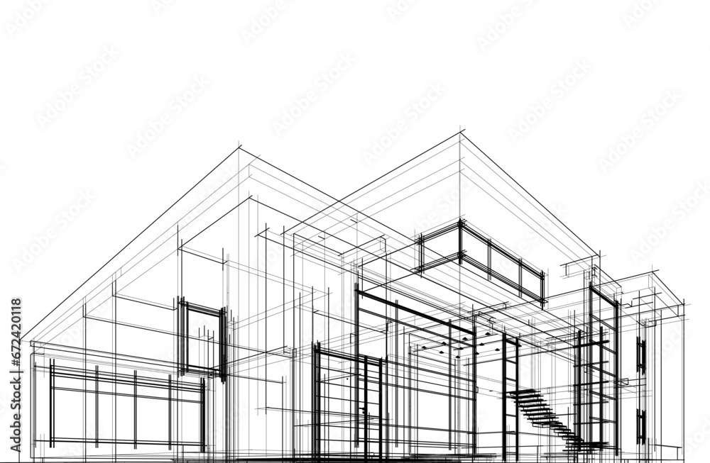 Architecture background vector 3d illustration Architecture background vector 3d illustration