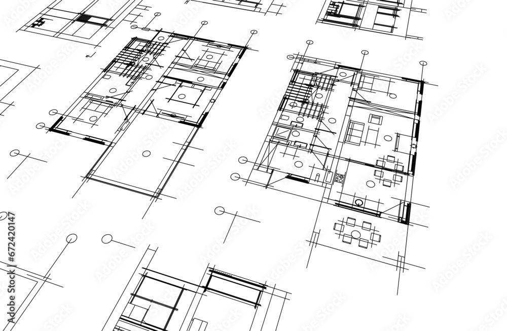 Fototapeta premium Architecture background vector 3d illustration