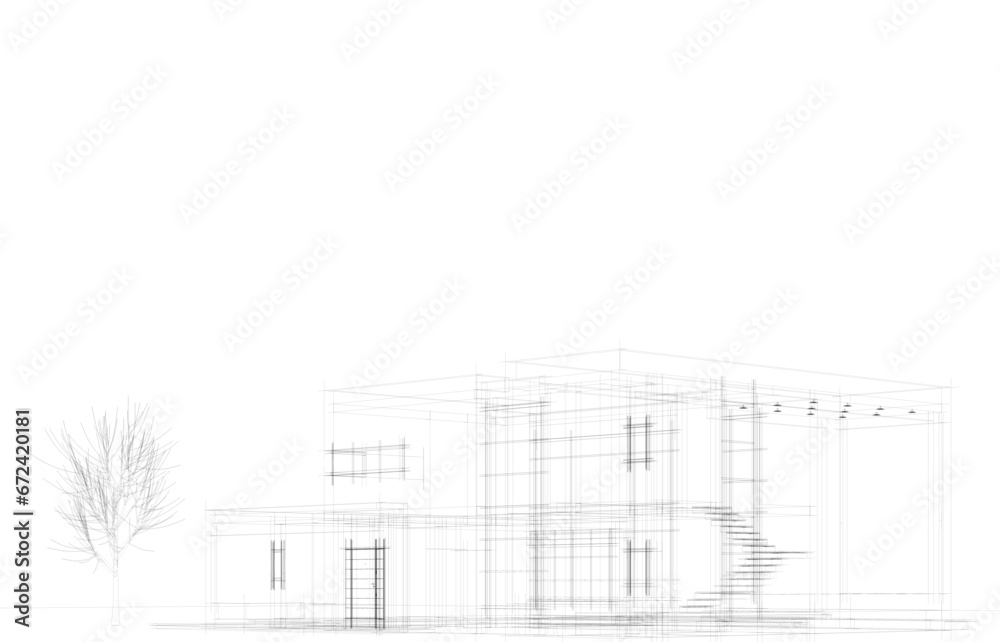 Architecture background vector 3d illustration