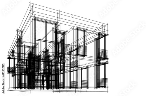 Architecture background vector 3d illustration