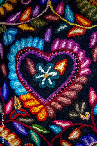 Peruvian patterns. Traditions of Peru. Peruvian embroidery © Nataliya