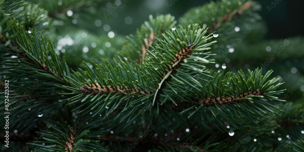 A detailed view of a pine tree with water droplets on its needles. This image captures the natural beauty and freshness of the tree. Ideal for nature-themed projects or environmental campaigns. A detailed view of a pine tree with water droplets on its needles. This image captures the natural beauty and freshness of the tree. Ideal for nature-themed projects or environmental campaigns.