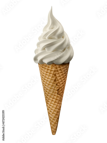 a image of a ice cream cone mockup isolated on a white background