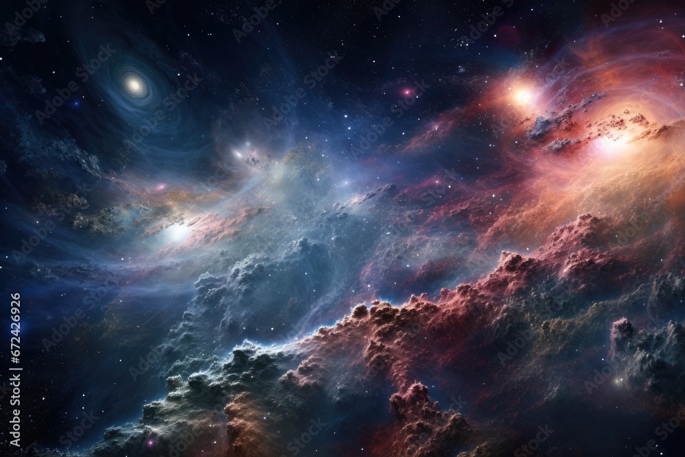 Fototapeta premium Stellar Majesty. Cosmic Nebula Expanse