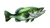 bass fish on white background